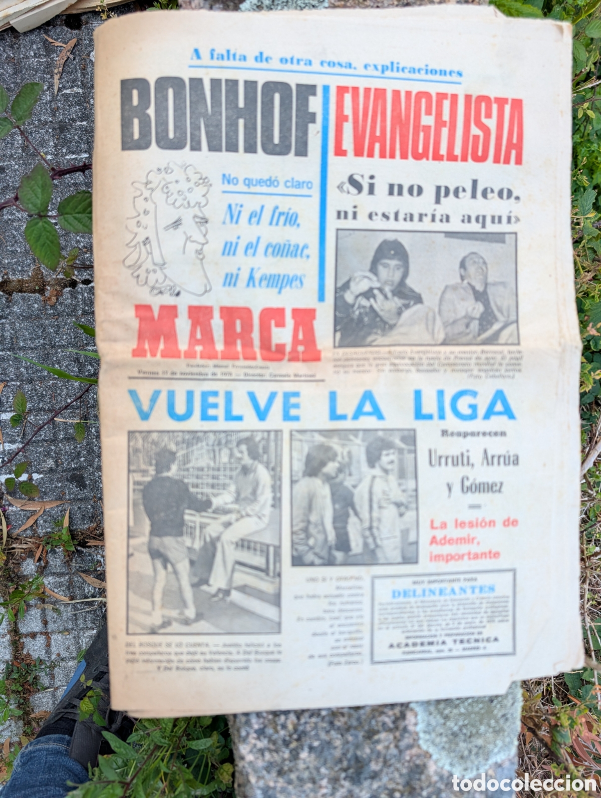 Sammelleidenschaft Sport: Diario MARCA - 17 Noviembre 1978 - KEMPES, Bonhof, Del Bosque - Entrevista MARCELINO