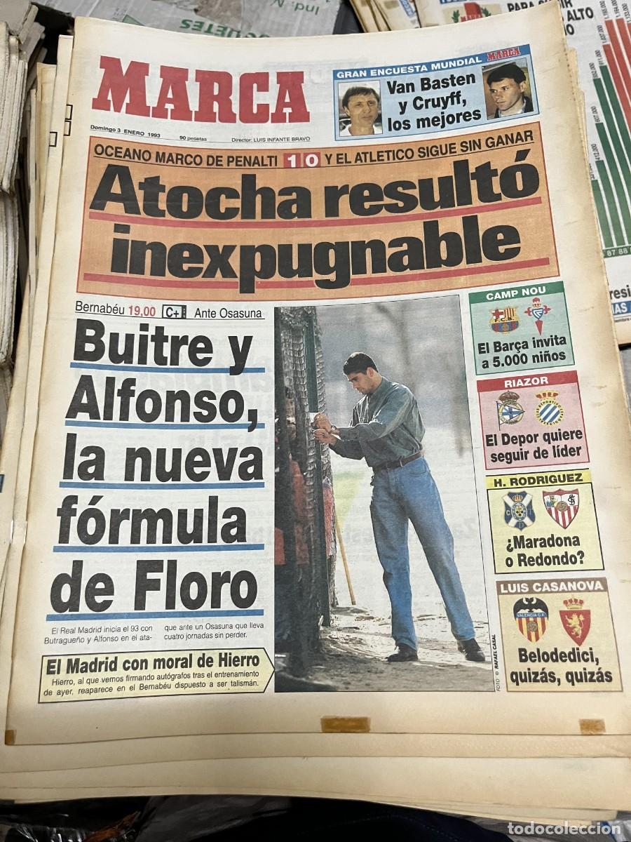 Sports collectibles: MARCA (3-1-1993) VAN BASTEN CRUYFF ATOCHA FERNANDO HIERRO BUTRAGUE&Ntilde;O BENITO FLORO