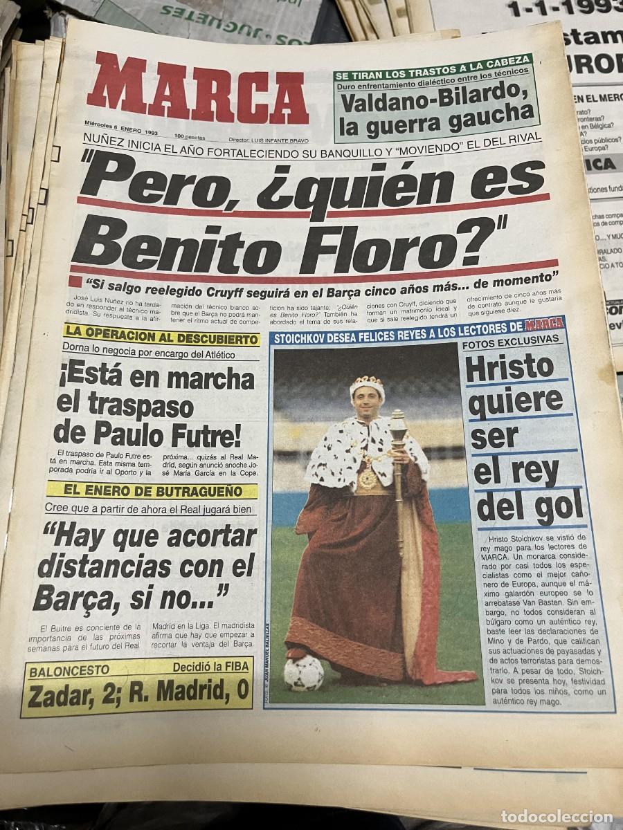Coleccionismo deportivo: MARCA (6-1-1993) VALDANO BILARDO HRISTO STOICHKOV PAULO FUTRE BARCELONA ZADAR 2-0 REAL MADRID