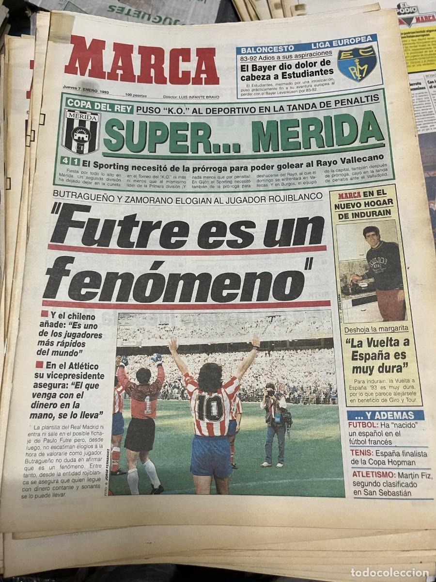 Coleccionismo deportivo: MARCA (7-1-1993) PAULO FUTRE ATLETICO MADRID MERIDA DEPORTIVO CORU&Ntilde;A ESTUDIANTES