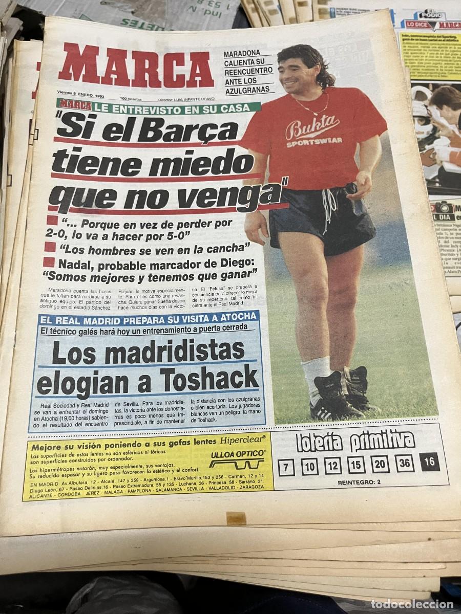 Coleccionismo deportivo: MARCA (8-1-1993) DIEGO ARMANDO MARADONA SEVILLA BARCELONA TOSHACK REAL MADRID