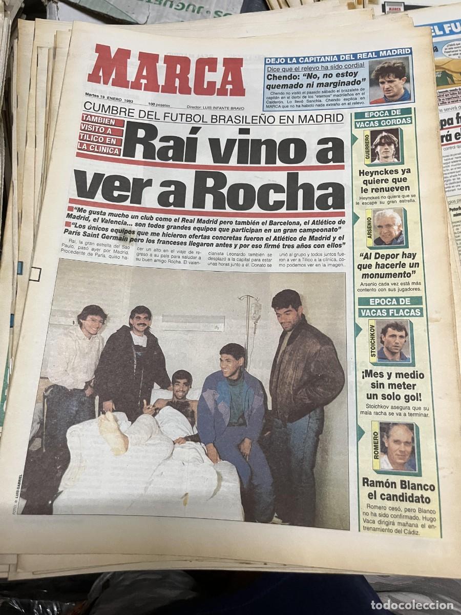 Sports collectibles: MARCA (19-1-1993) RICARDO ROCHA RAI REAL MADRID CHENDO