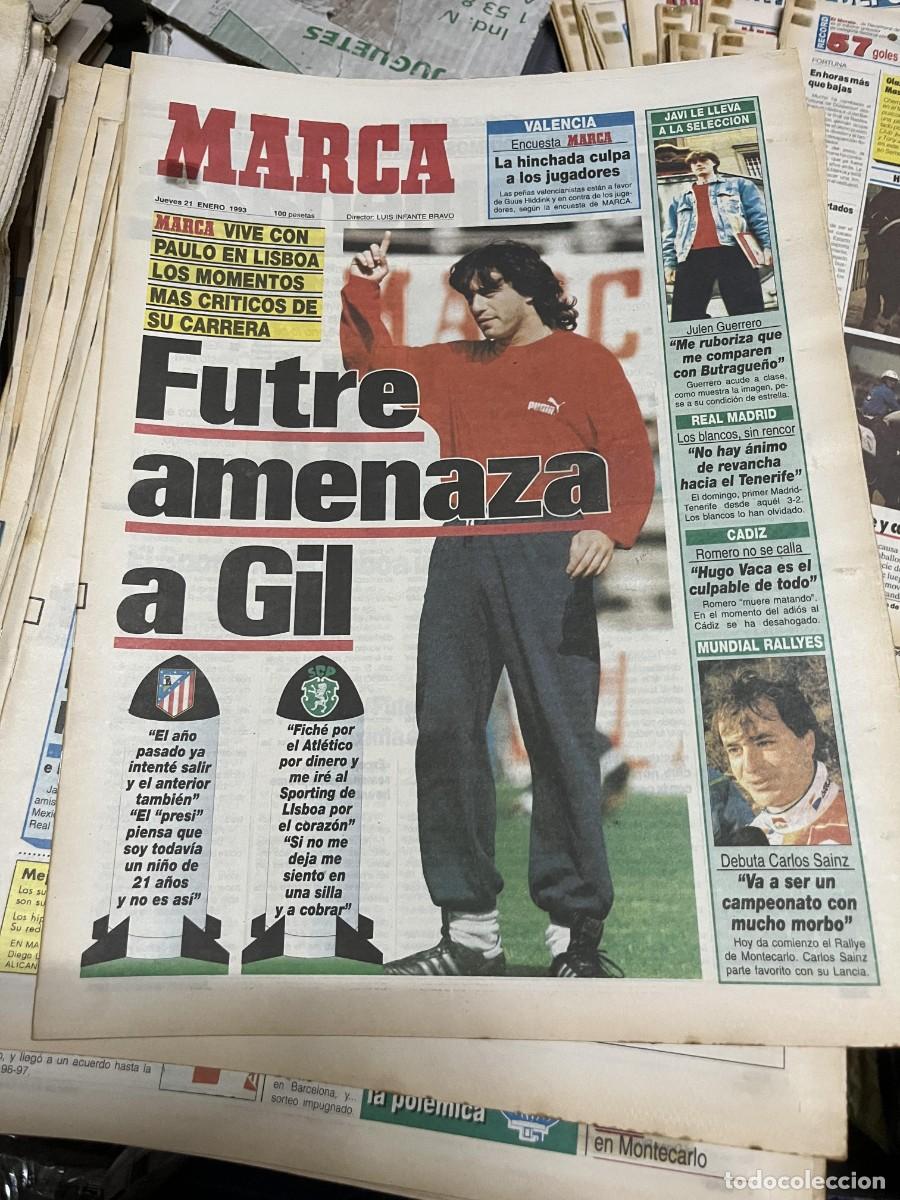 Sports collectibles: MARCA (21-1-1993) PAULO FUTRE DESPEDIDA ATLETICO MADRID JESUS GIL VALENCIA JAVI GUERRERO