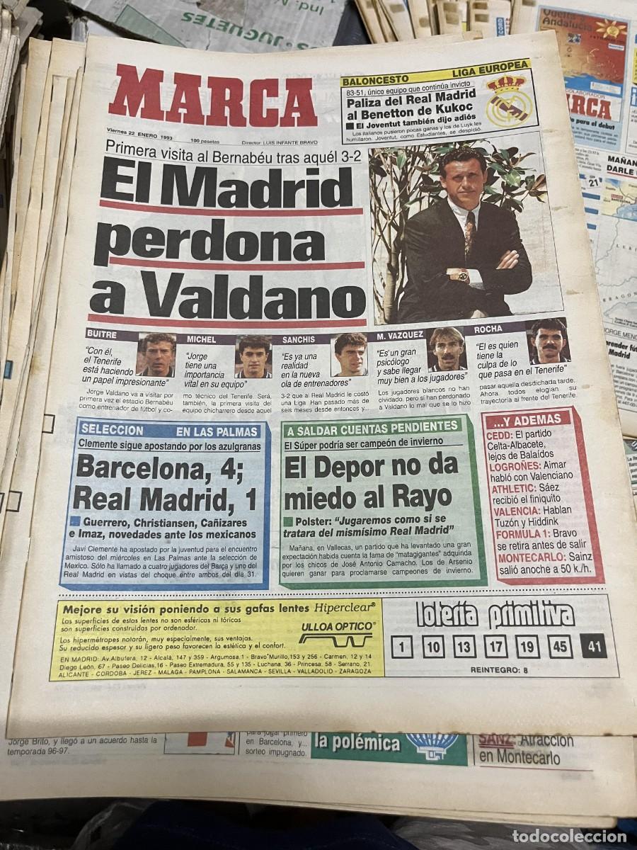 Sports collectibles: MARCA (22-1-1993) JORGE VALDANO REAL MADRID BENETTON TONI KUKOC BALONCESTO