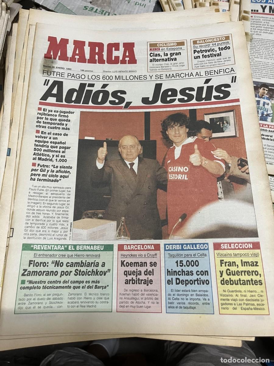 Coleccionismo deportivo: MARCA (26-1-1993) FICHAJE PAULO FUTRE BENFICA ATLETICO MADRID JESUS GIL