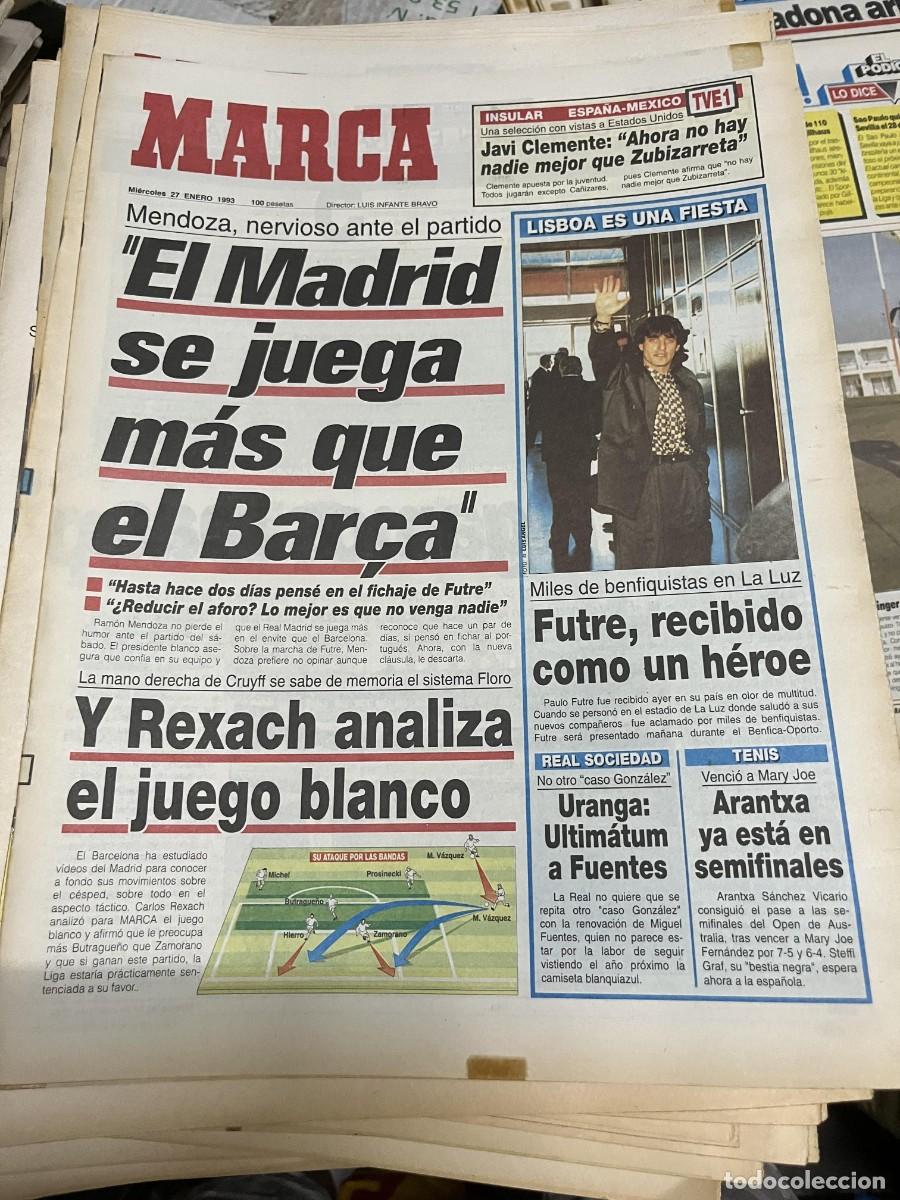 Coleccionismo deportivo: MARCA (27-1-1993) FICHAJE PAULO FUTRE BENFICA ATLETICO MADRID REXACH REAL MADRID BARCELONA