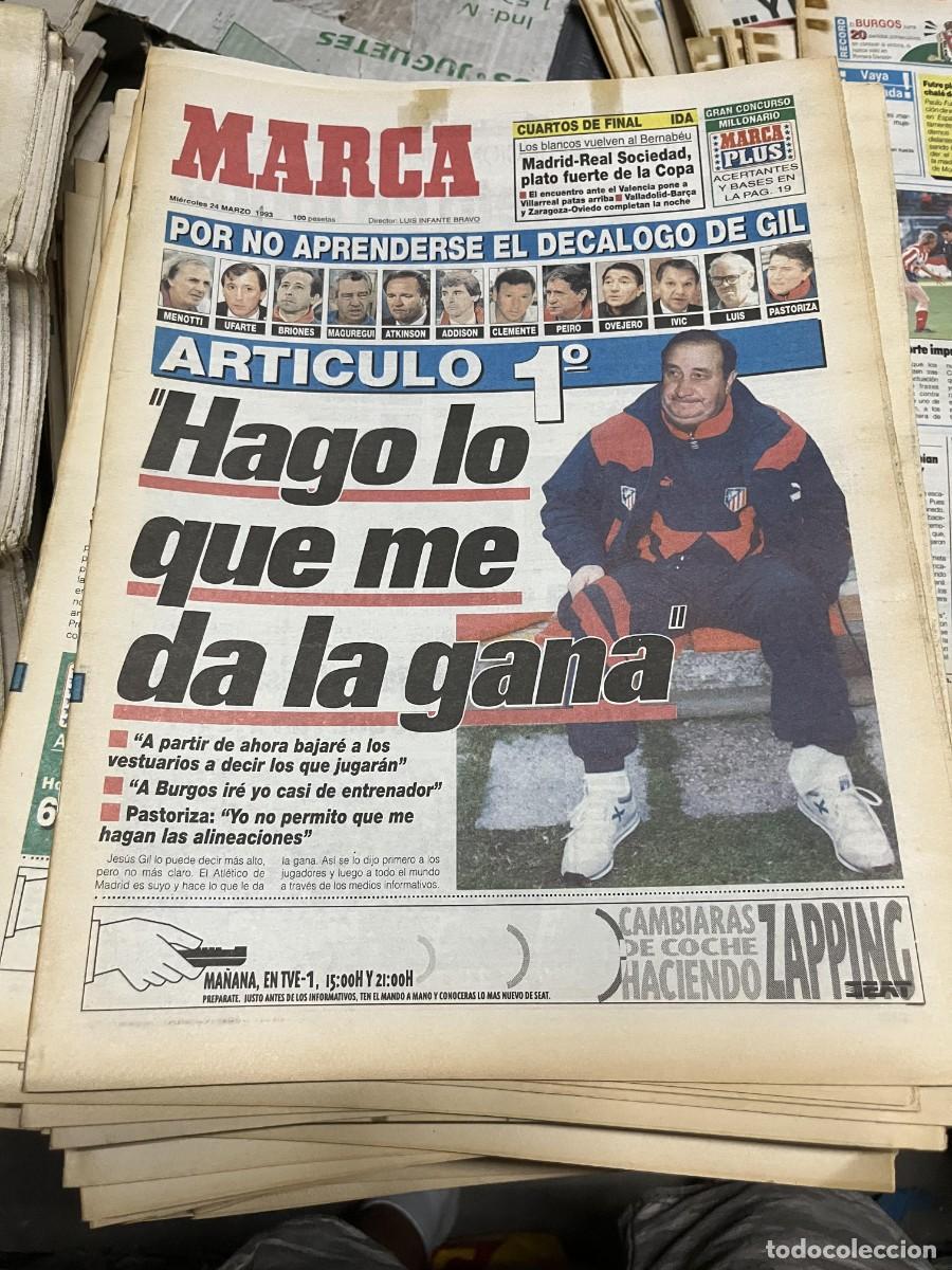 Coleccionismo deportivo: MARCA (24-3-1993) JESUS GIL ATLETICO MADRID