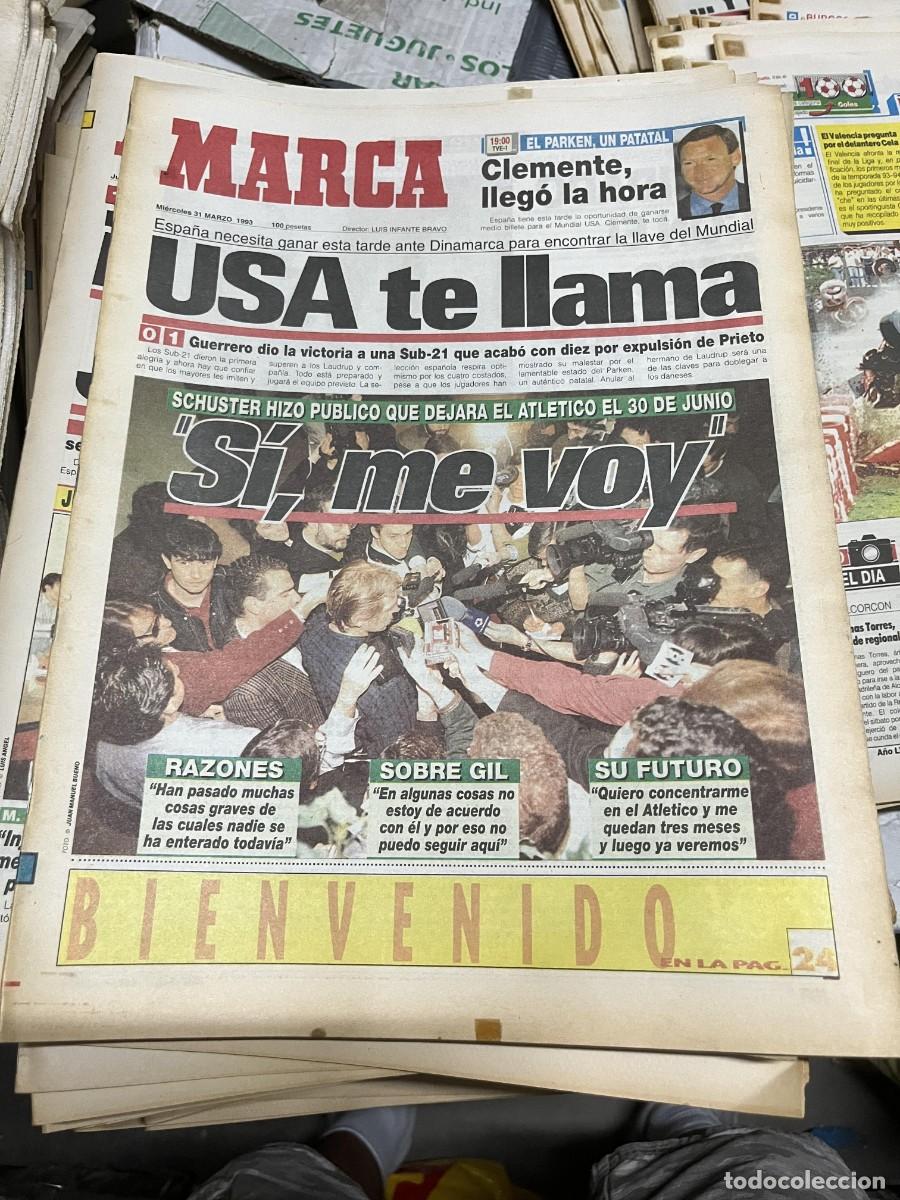 Sports collectibles: MARCA (31-3-1993) JULEN GUERRERO SCHUSTER ATLETICO MADRID