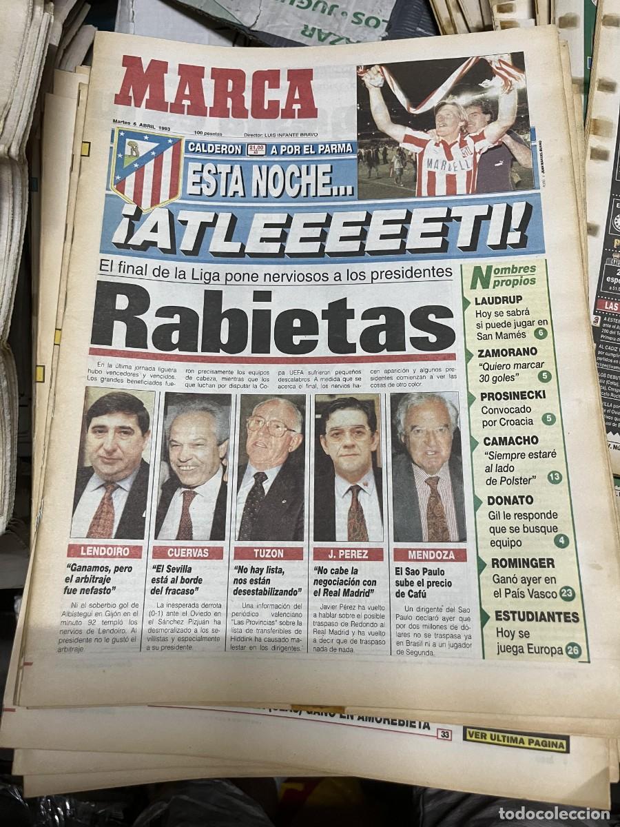 Sports collectibles: MARCA (6-4-1993) RECOPA PARMA ATLETICO MADRID FINAL LIGA
