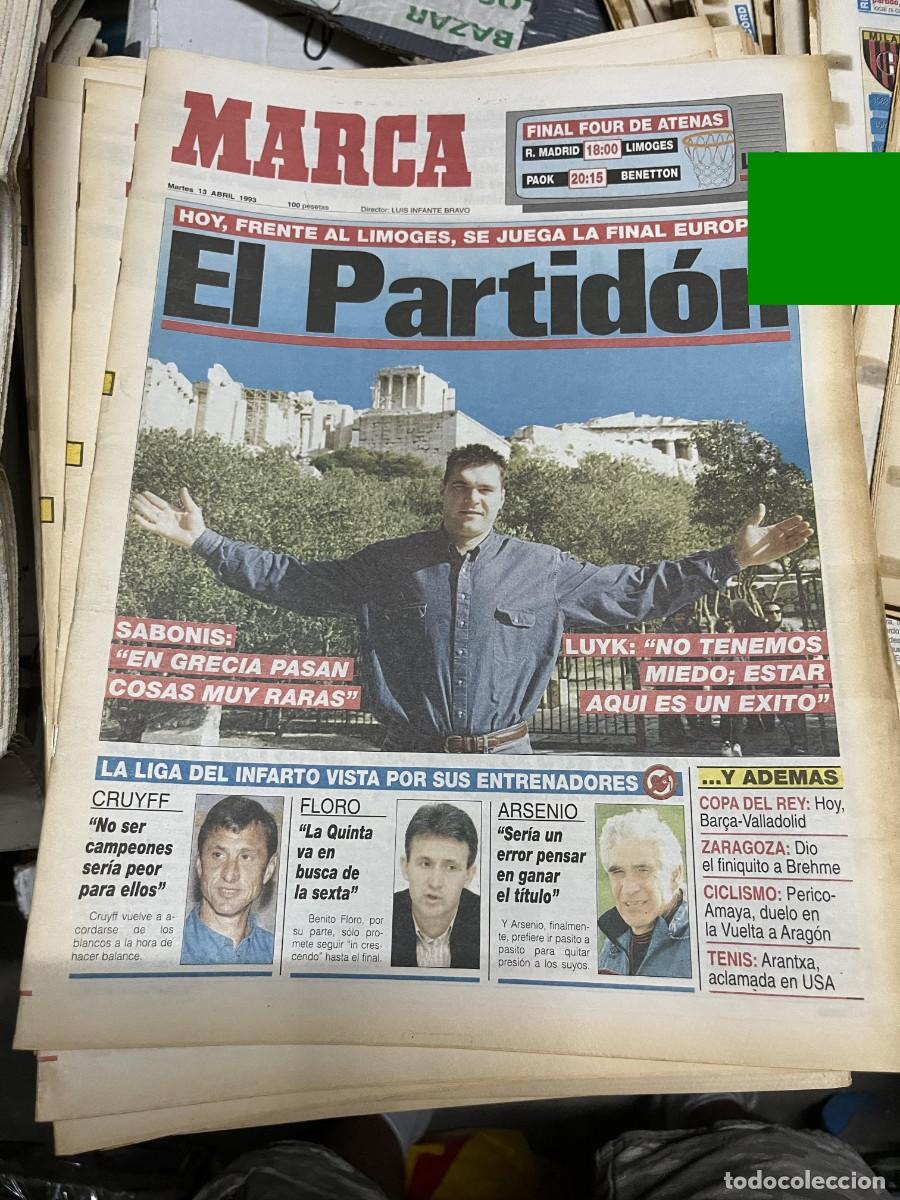 Sports collectibles: MARCA (13-4-1993) FINAL FOUR BALONCESTO SABONIS REAL MADRID LIMOGES