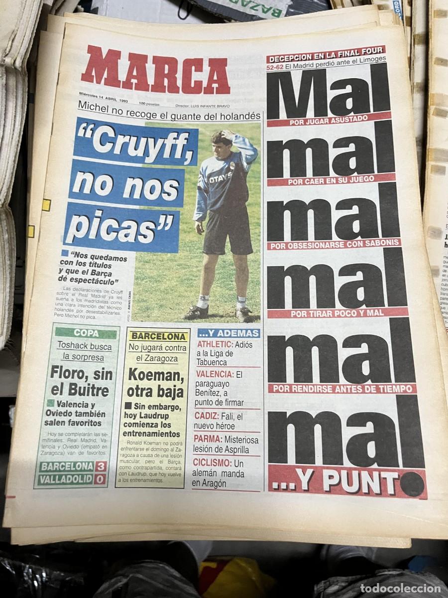 Sports collectibles: MARCA (14-4-1993) CRUYFF MICHEL FINAL FOUR BALONCESTO REAL MADRID LIMOGES
