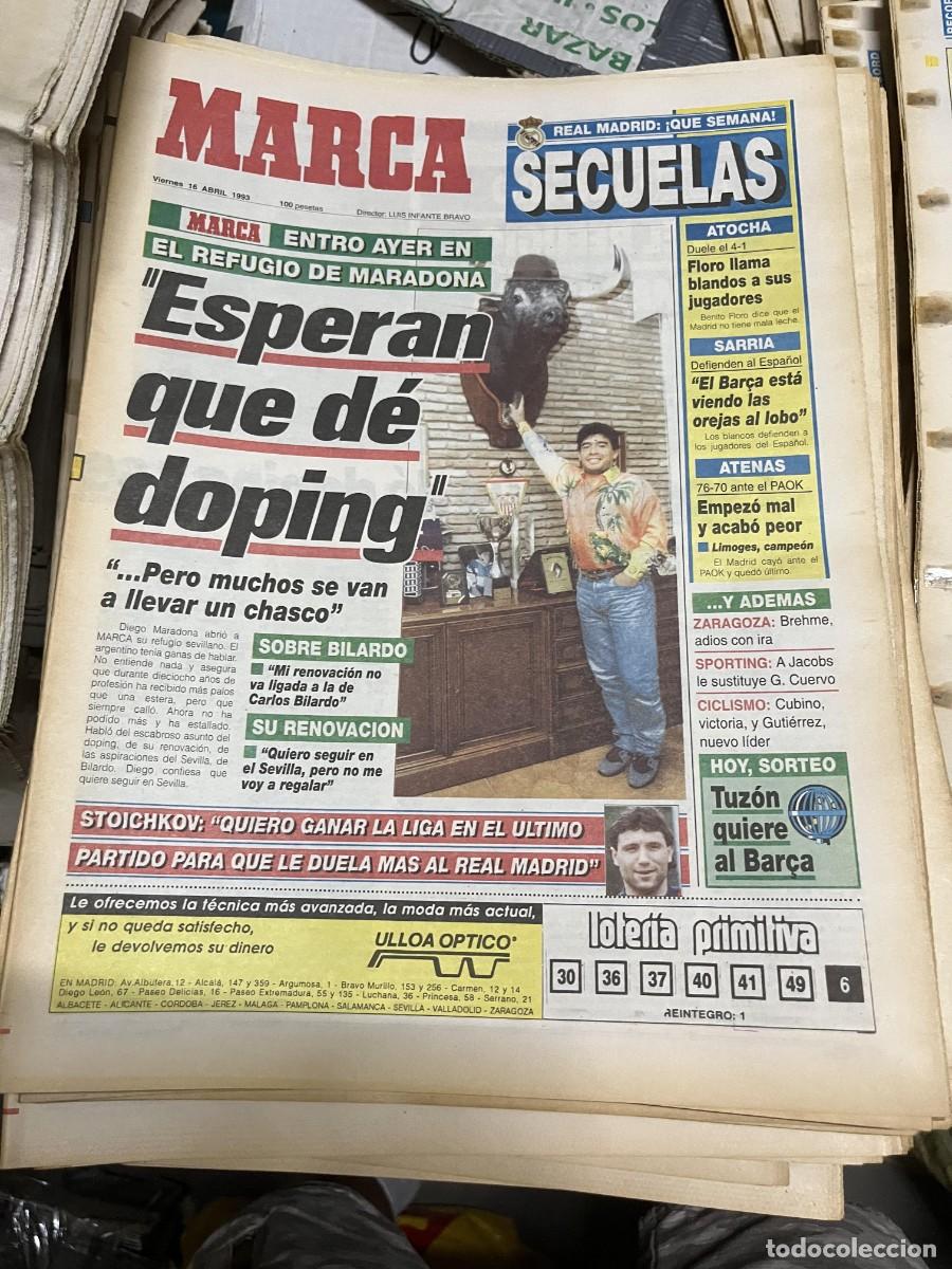 Sports collectibles: MARCA (16-4-1993) MARADONA TOROS BILARDO SEVILLA STOICHKOV