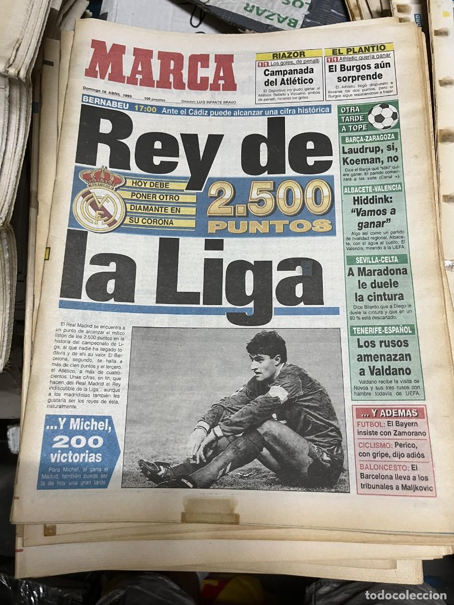 Sports collectibles: MARCA (18-4-1993) MICHEL REAL MADRID REY DE LIGA 2500 PUNTOS