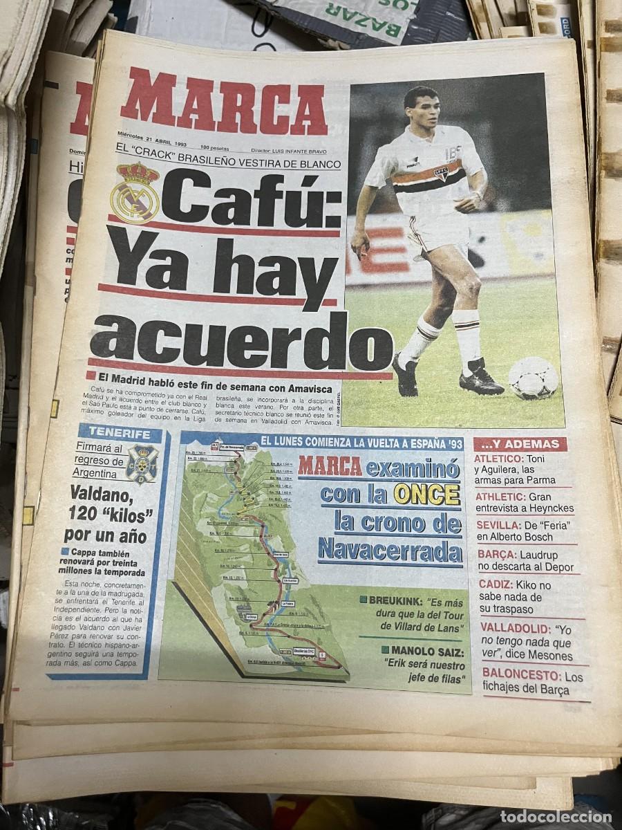 Coleccionismo deportivo: MARCA (21-4-1993) CAFU POSIBLE FICHAJE REAL MADRID ONCE NAVACERRADA CICLISMO