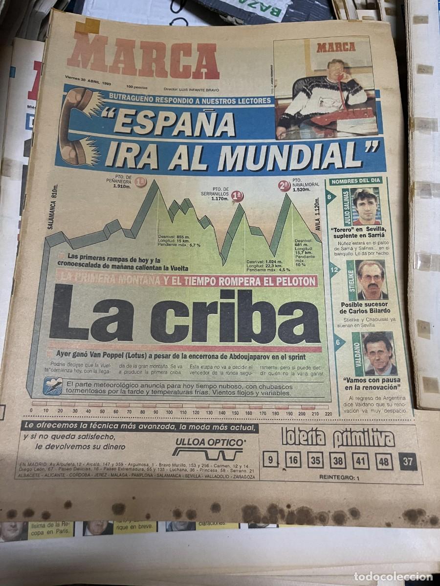 Coleccionismo deportivo: MARCA (30-4-1993) SELECCION ESPA&Ntilde;OLA ESPA&Ntilde;A BUTRAGUE&Ntilde;O VUELTA ESPA&Ntilde;A