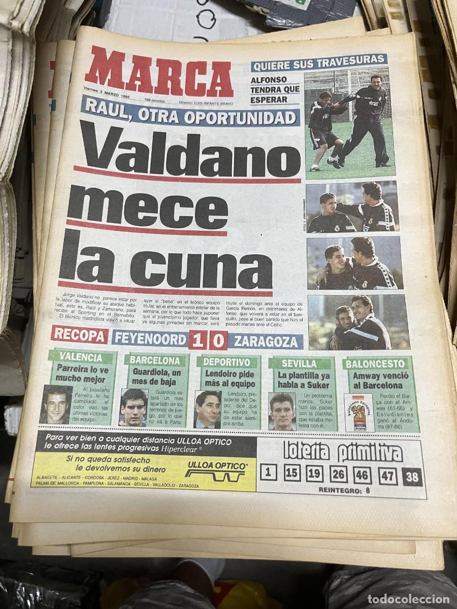 Collezionismo sportivo: MARCA (3-3-1995) RAUL GONZALEZ VALDANO RECOPA EUROPA FEYENOORD 1-0 ZARAGOZA