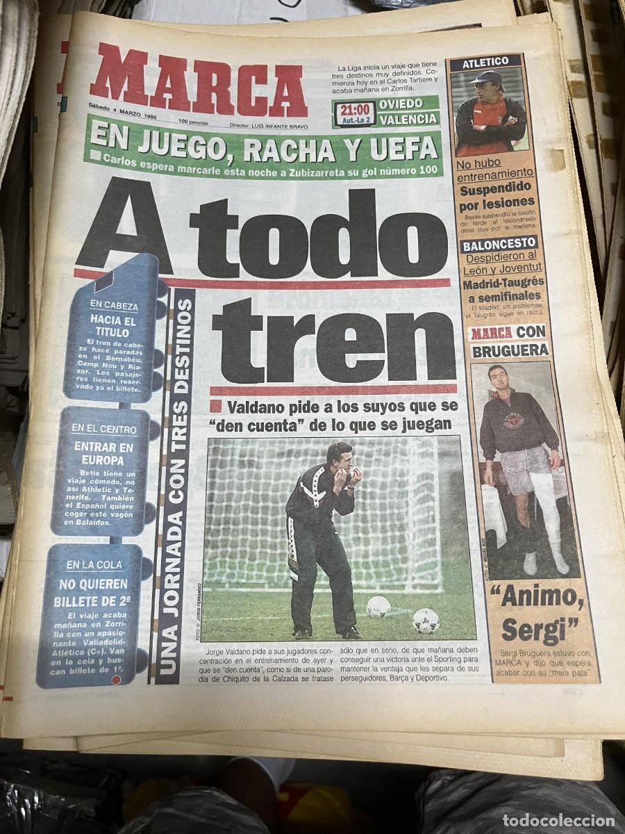 Coleccionismo deportivo: MARCA (4-3-1995) OVIEDO VALENCIA ATLETICO MADRID VALDANO REAL MADRID