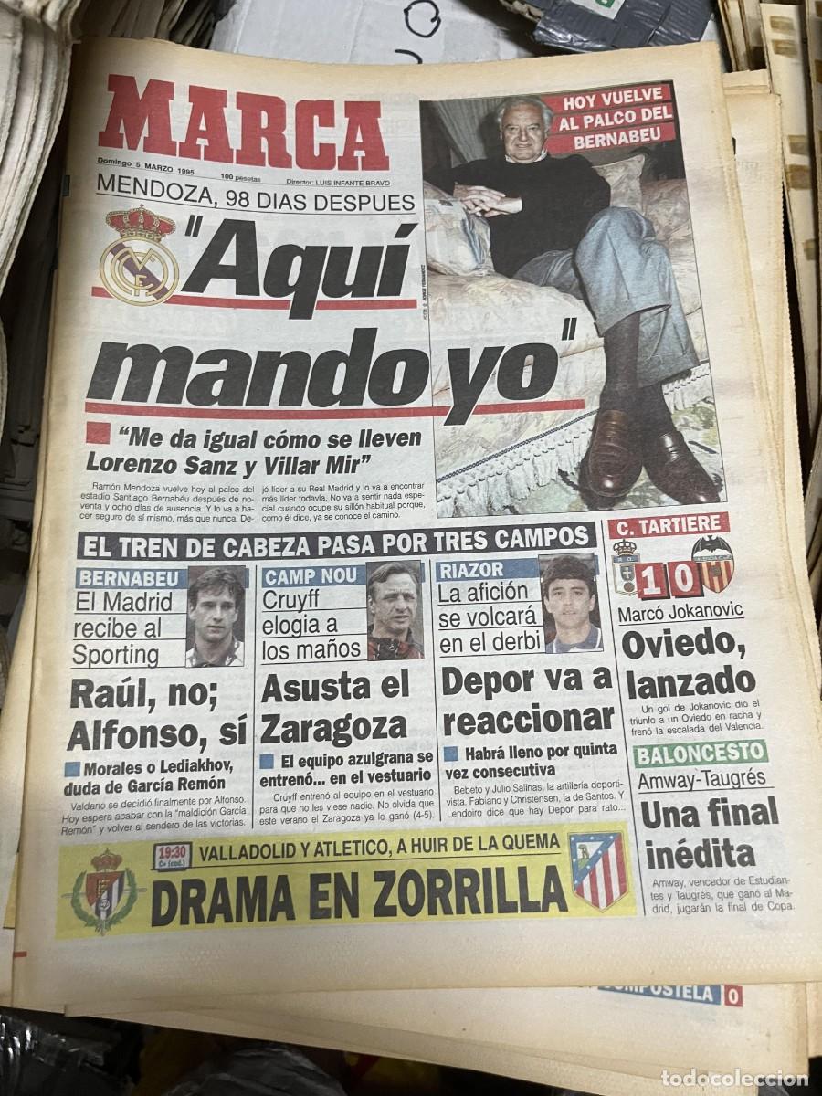 Coleccionismo deportivo: MARCA (5-3-1995) RAMON MENDOZA REAL MADRID RAUL GONZALEZ ALFONSO