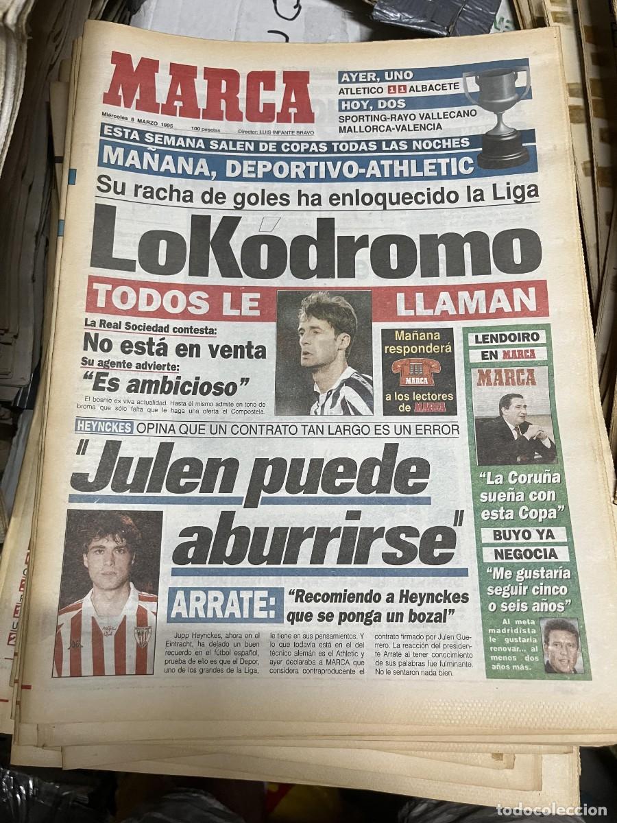 Coleccionismo deportivo: MARCA (8-3-1995) KODRO ATLETICO MADRID 1-1 ALBACETE DEPORTIVO CORU&Ntilde;A ATHLETIC BILBAO JULEN GUERRERO