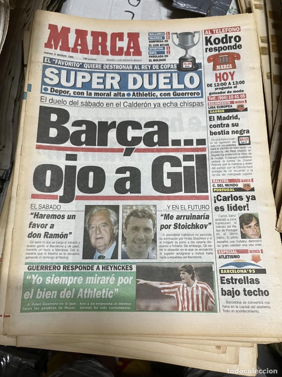 Coleccionismo deportivo: MARCA (9-3-1995) COPA BARCELONA JESUS GIL MENDOZA STOICHKOV KODRO