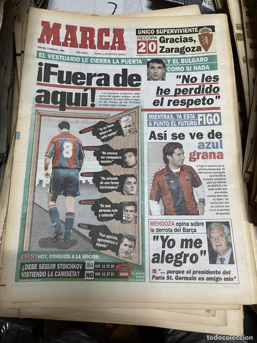 Sports collectibles: MARCA (17-3-1995) COPA EUROPA PSG BARCELONA STOICHKOV RECOPA ZARAGOZA 2-0 FEYENOORD MICHAEL JORDAN