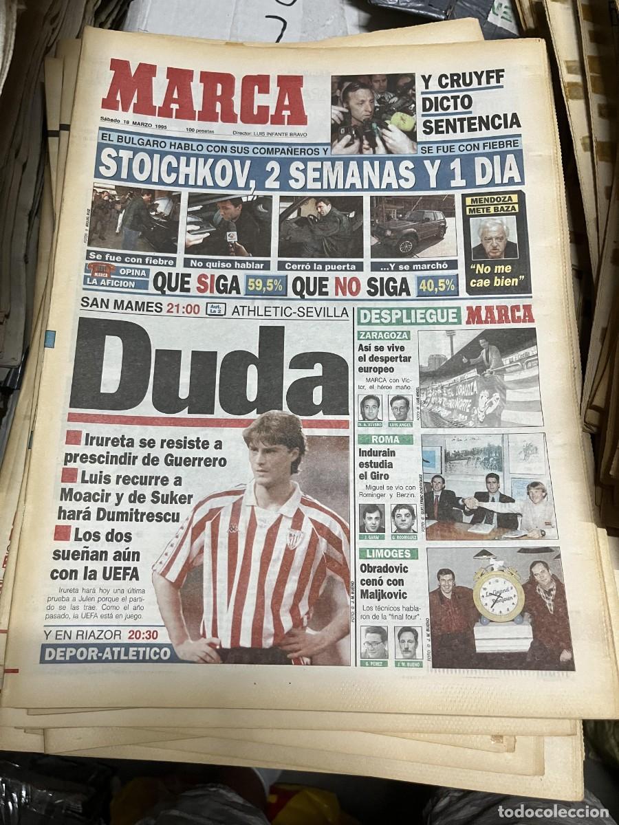 Collezionismo sportivo: MARCA (18-3-1995) STOICHKOV JULEN GUERRERO ATHLETIC BILBAO BARCELONA
