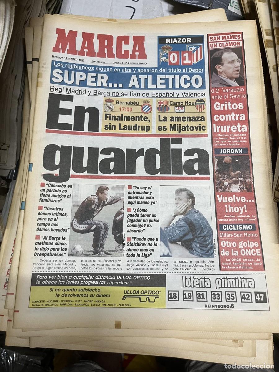 Collezionismo sportivo: MARCA (19-3-1995) DEPORTIVO CORU&Ntilde;A 0-1 ATLETICO MADRID JORNADA LIGA MICHAEL JORDAN
