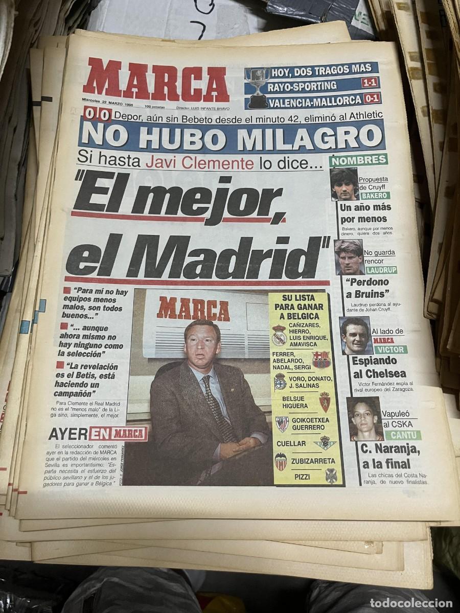 Collezionismo sportivo: MARCA (22-3-1995) JAVIER CLEMENTE COPA ATHLETIC BILBAO 0-0 DEPORTIVO CORU&Ntilde;A