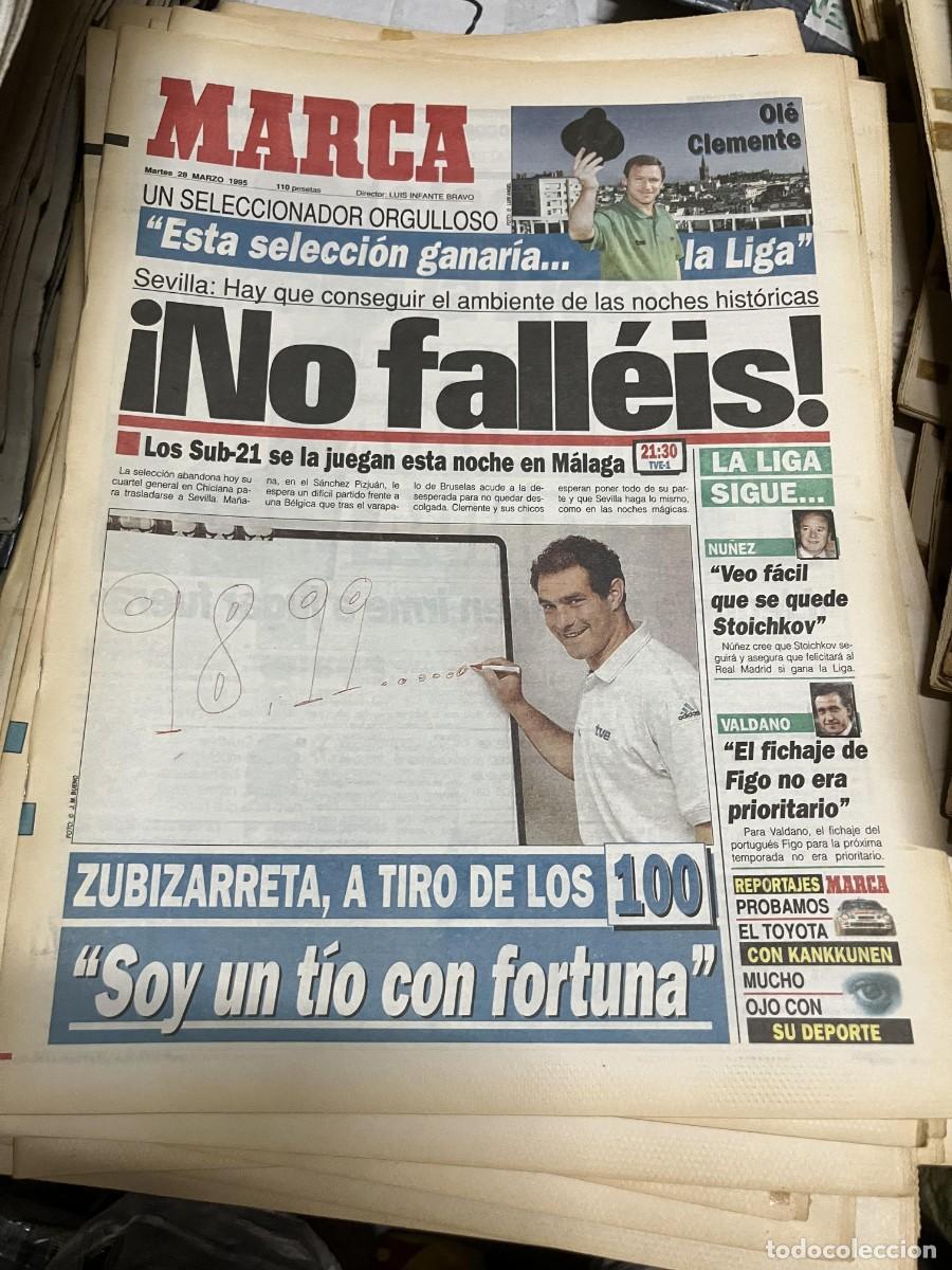 Coleccionismo deportivo: MARCA (28-3-1995) JAVIER CLEMENTE ZUBIZARRETA SELECCION ESPA&Ntilde;OLA ESPA&Ntilde;A