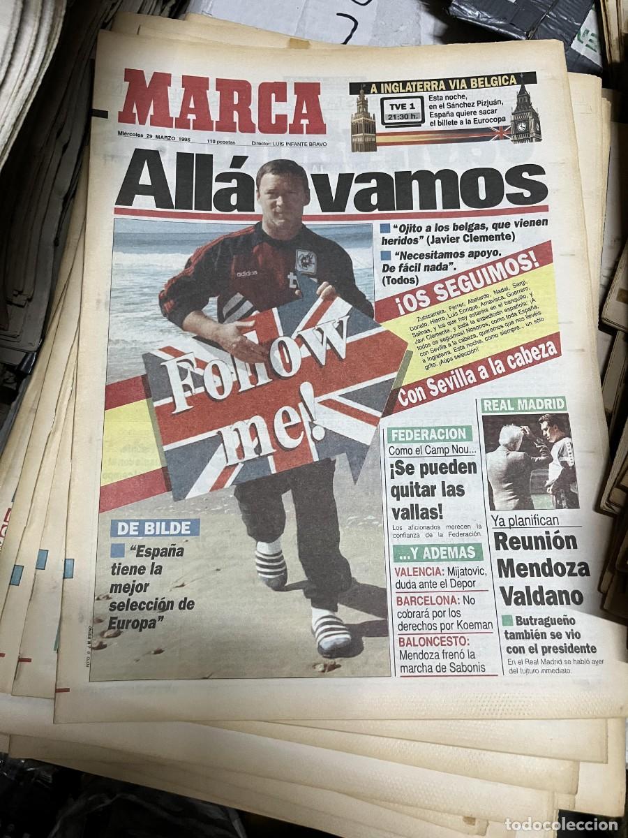 Coleccionismo deportivo: MARCA (29-3-1995) BELGICA SELECCION ESPA&Ntilde;OLA ESPA&Ntilde;A JAVIER CLEMENTE