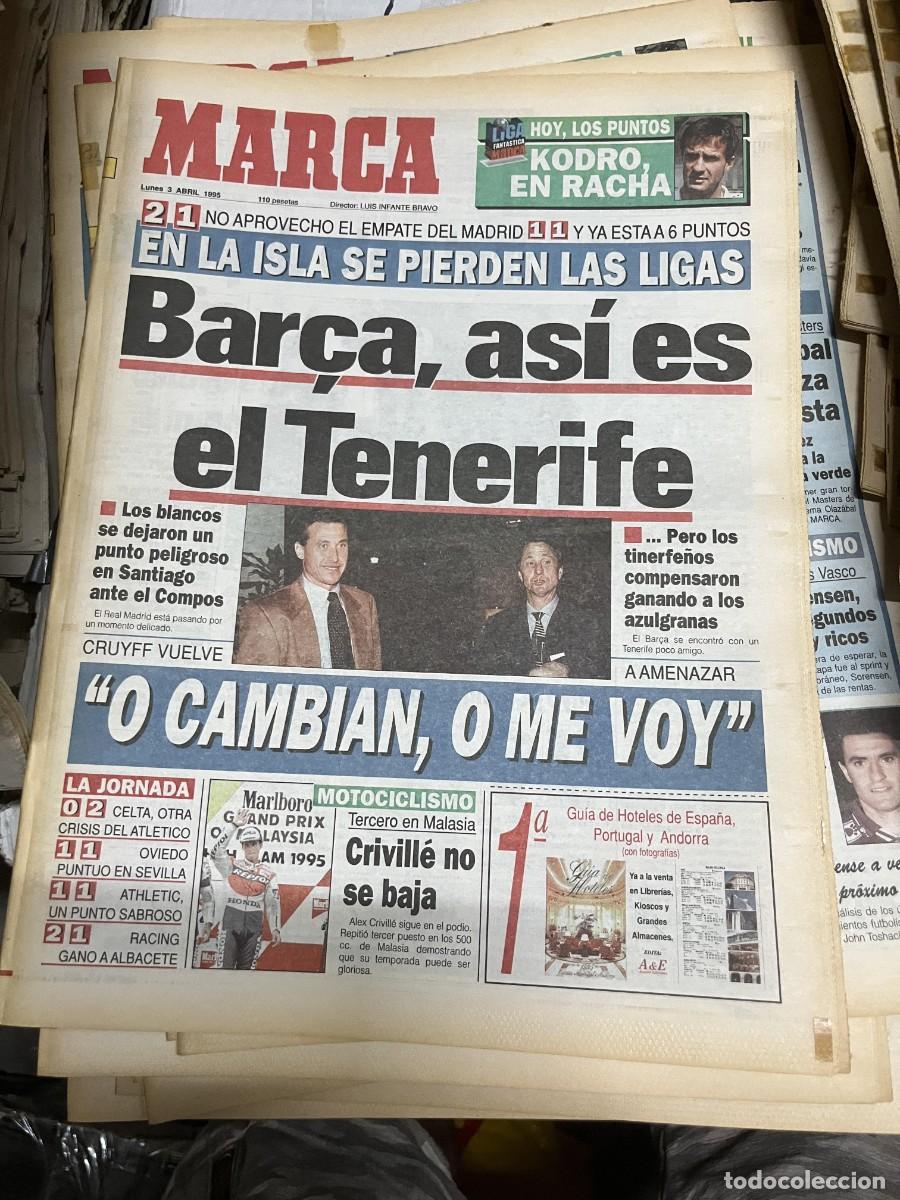 Coleccionismo deportivo: MARCA (3-4-1995) JORNADA LIGA TENERIFE 2-1 BARCELONA CRIVILLE