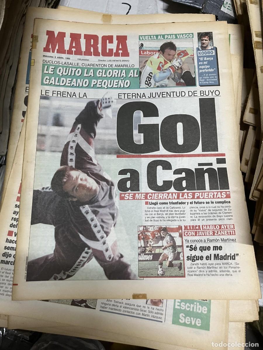 Coleccionismo deportivo: MARCA (5-4-1995) CA&Ntilde;IZARES VUELTA AL PAIS VASCO KODRO REAL MADRID JAVIER ZANETTI