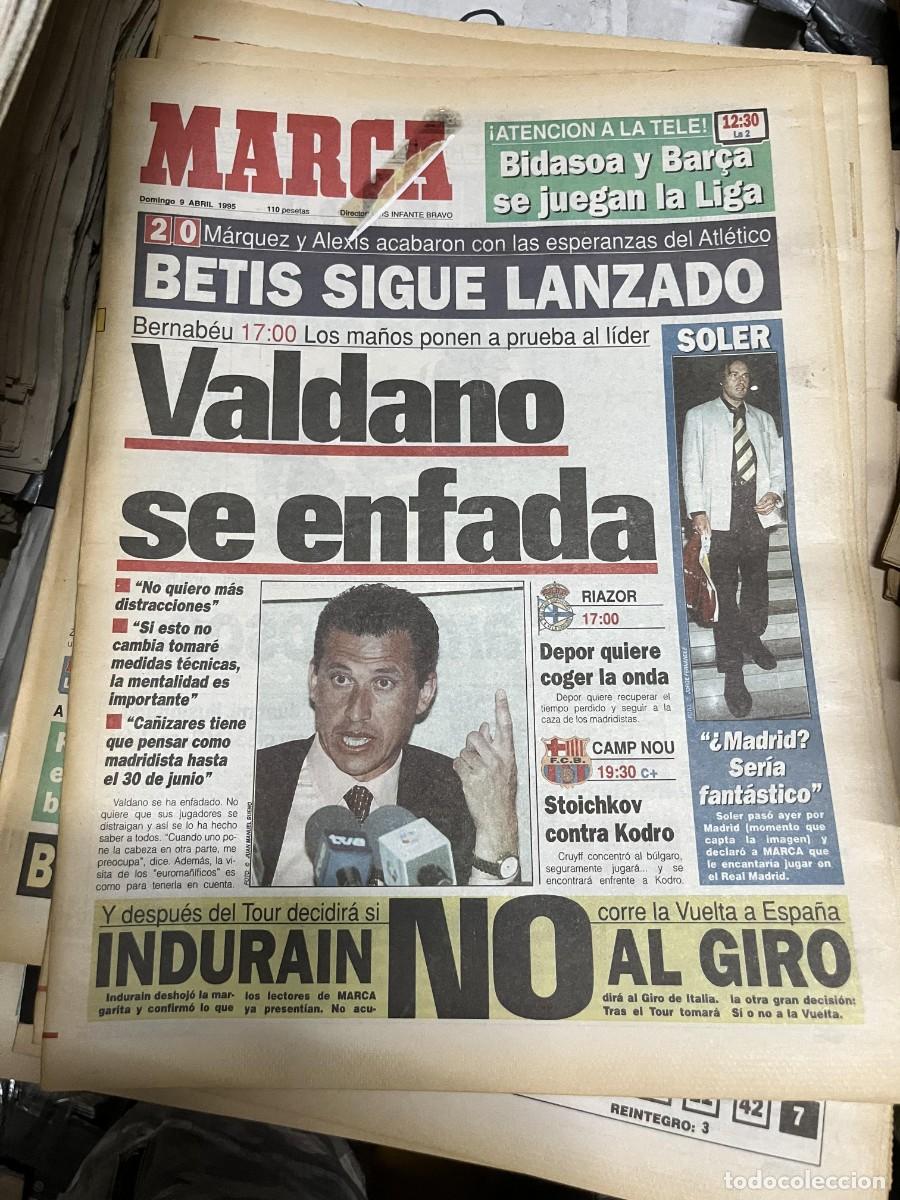 Coleccionismo deportivo: MARCA (9-4-1995) BIDASOA BARCELONA LIGA VALDANO BETIS 2-0 ATLETICO MADRID SOLER INDURAIN