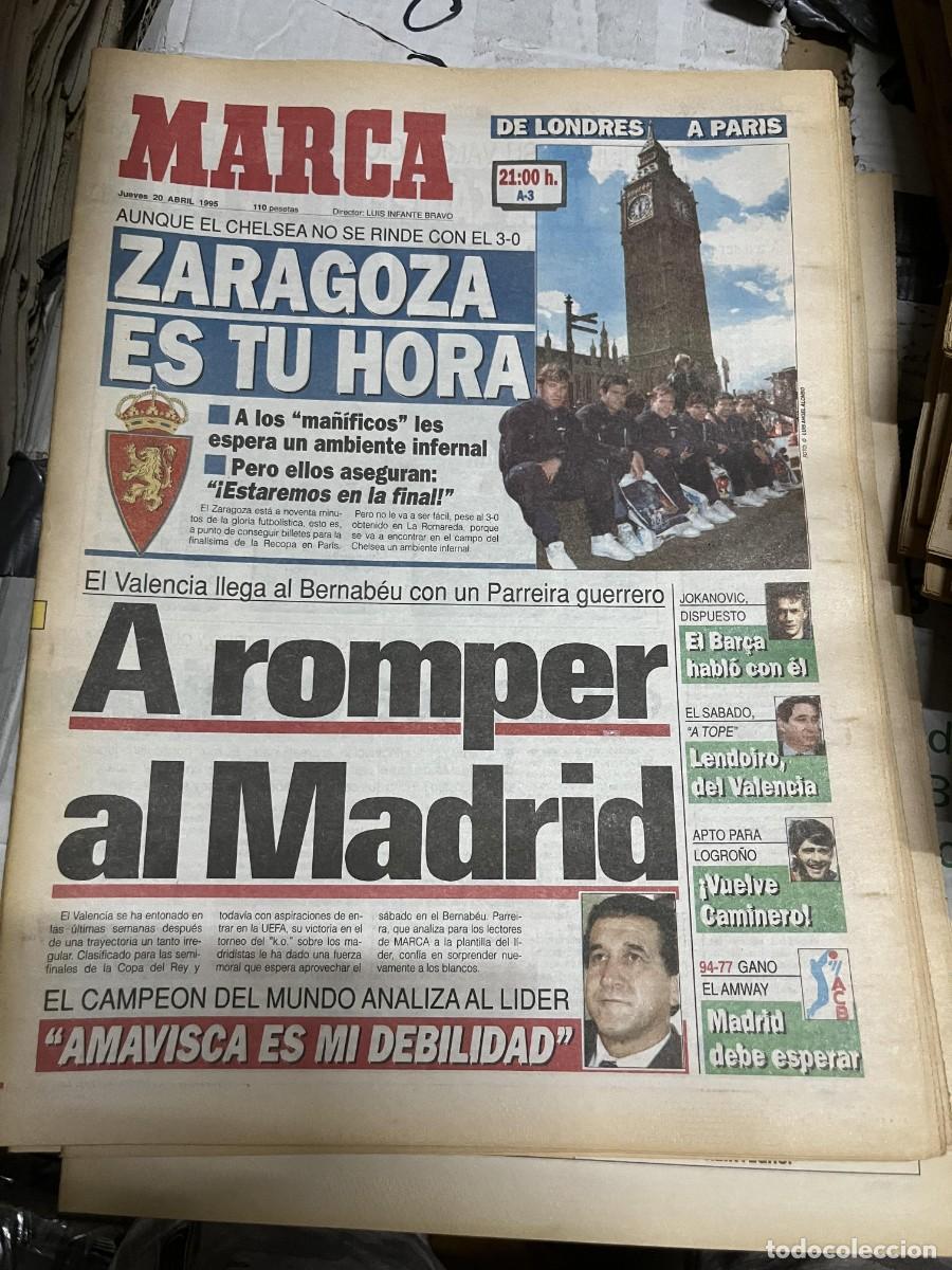 Coleccionismo deportivo: MARCA (20-4-1995) HOY RECOPA EUROPA CHELSEA ZARAGOZA