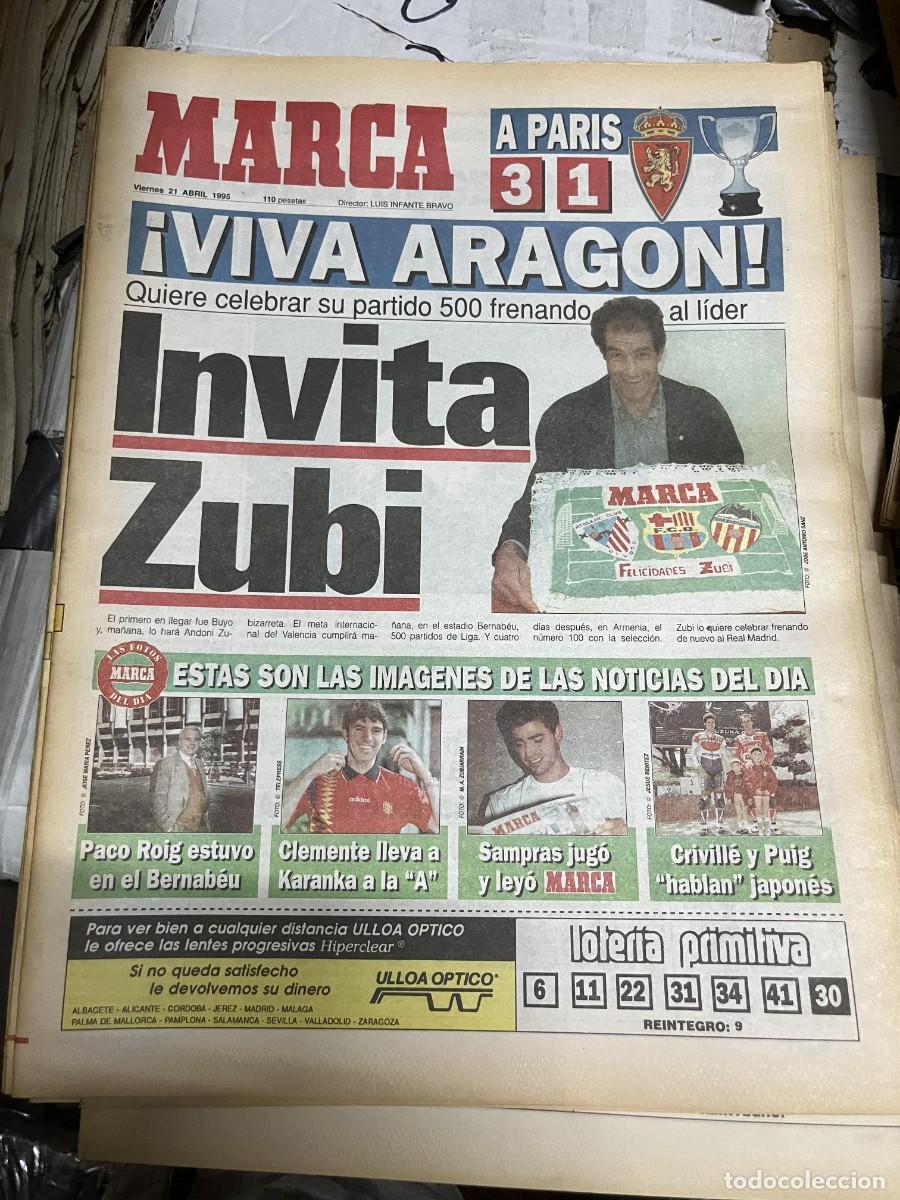 Coleccionismo deportivo: MARCA (21-4-1995) RECOPA EUROPA CHELSEA 3-1 REAL ZARAGOZA ZUBI ZUBIZARRETA