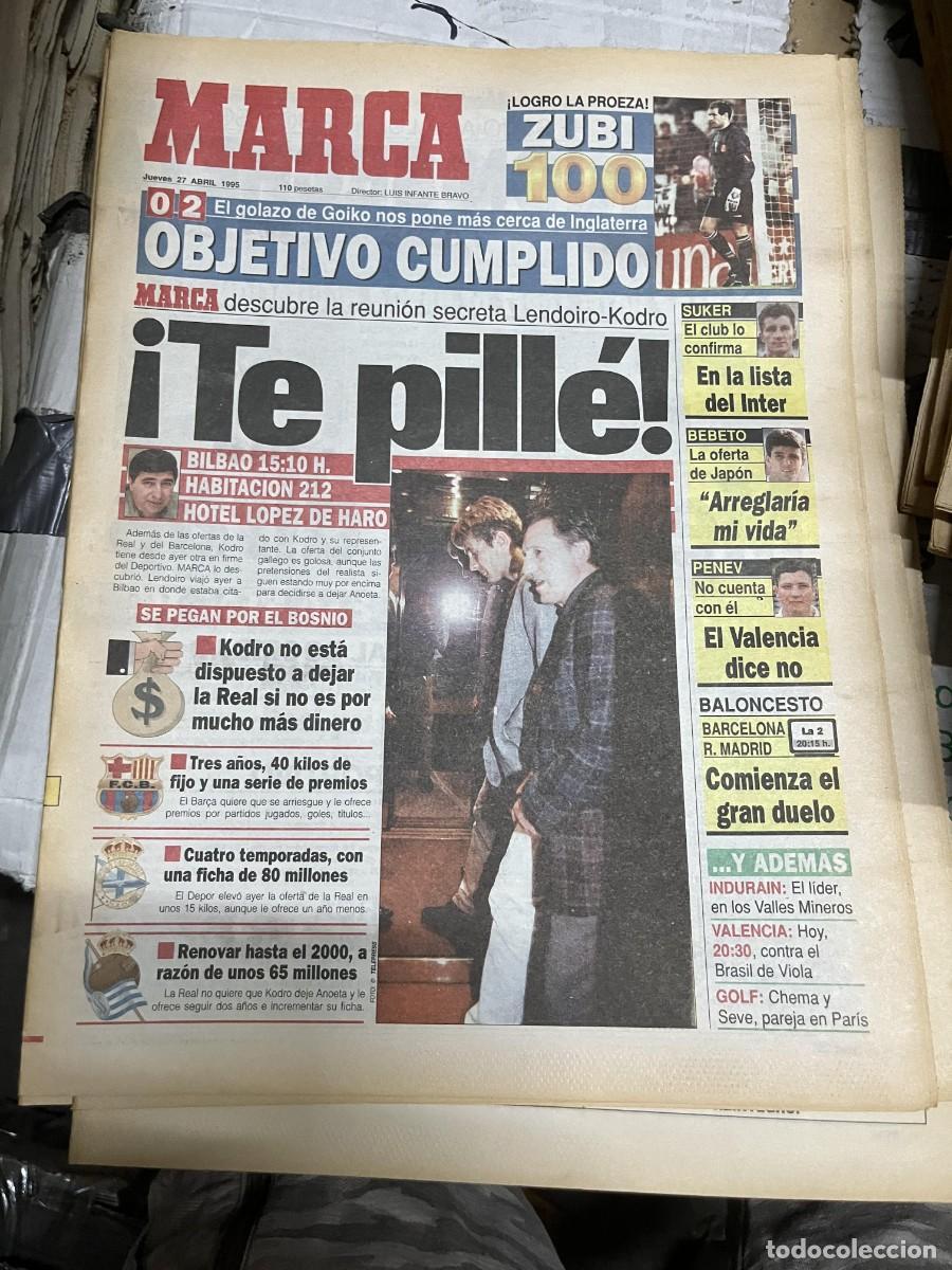 Sports collectibles: MARCA (27-4-1995) ARMENIA 0-2 ESPA&Ntilde;A ZUBIZARRETA RECORD LENDOIRO KODRO SUKER BEBETO PENEV