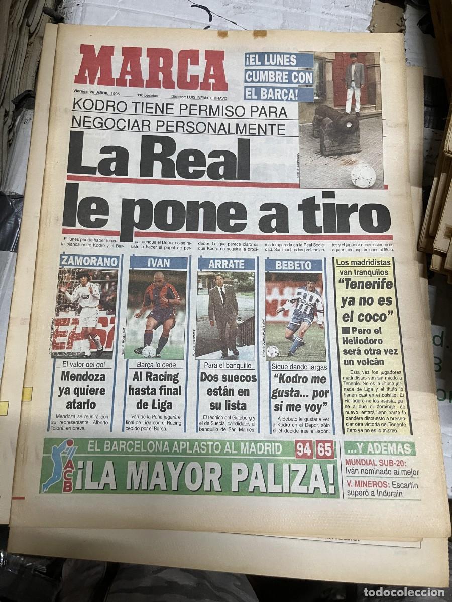 Sports collectibles: MARCA (28-4-1995) REAL SOCIEDAD KODRO LENDOIRO BEBETO ARRATE ZAMORANO