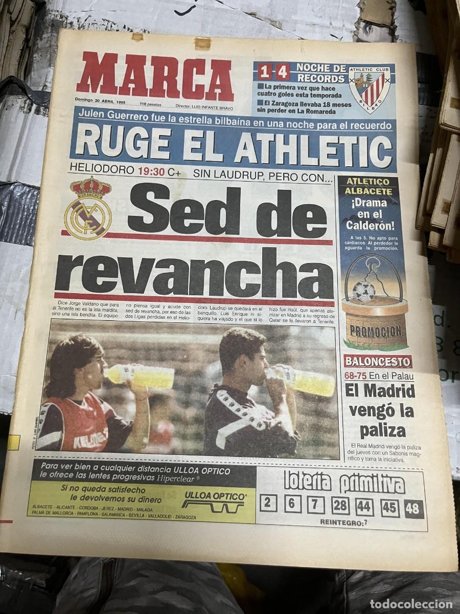 Colecionismo desportivo: MARCA (30-4-1995) JULEN GUERRERO ATHLETIC BILBAO ZAMORANO HIERRO TENERIFE REAL MADRID