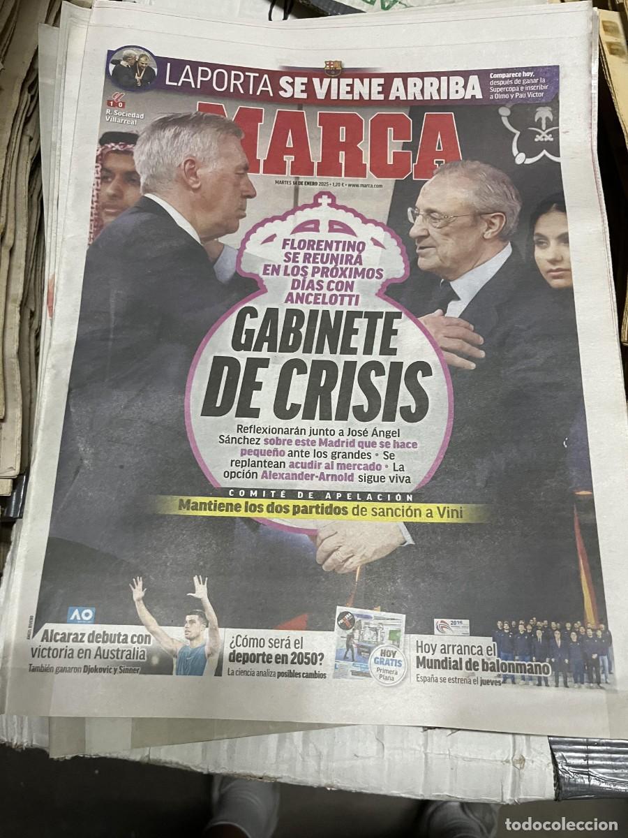 Sports collectibles: MARCA (14-1-2025) REAL MADRID CRISIS FLORENTINO PEREZ ANCELOTTI ALCARAZ MUNDIAL BALONMANO