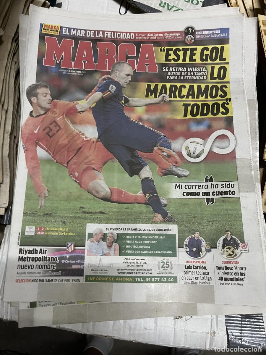 Sports collectibles: MARCA (9-10-2024) INIESTA SE RETIRA DEL FUTBOL FINAL MUNDIAL 2010 RIYADH AIR METROPOLITANO NUEVO
