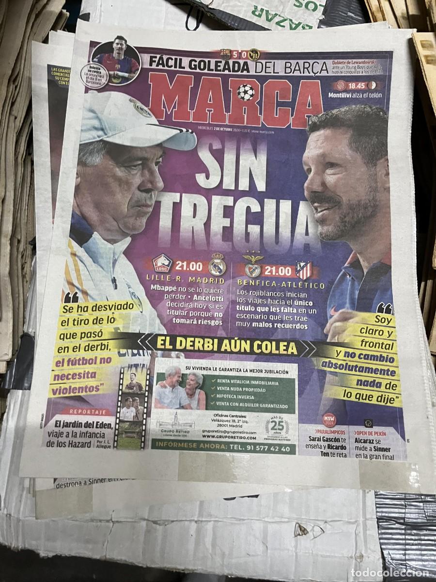 Coleccionismo deportivo: MARCA (2-10-2024) LOSC LILLE REAL MADRID BENFICA ATLETICO MADRID SIMEONE ANCELOTTI