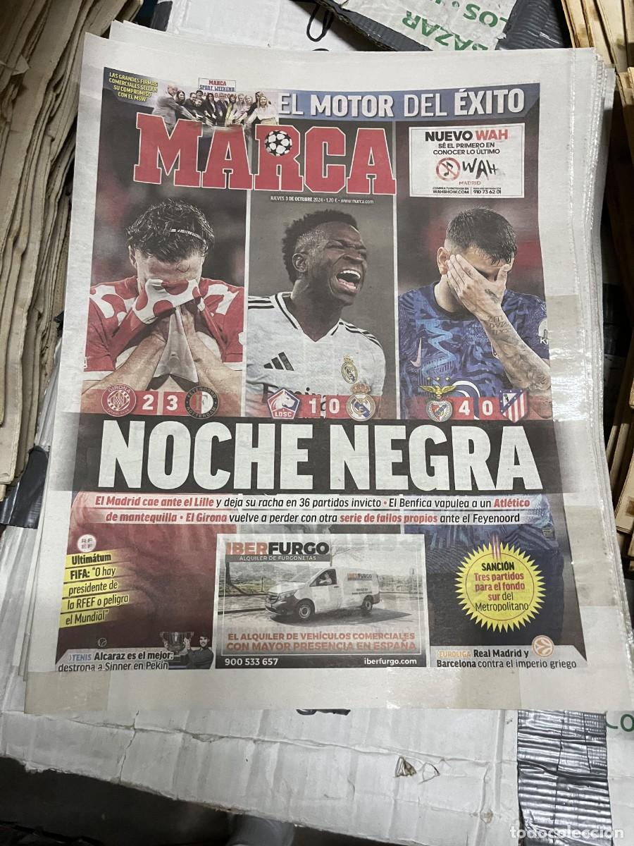 Coleccionismo deportivo: MARCA (3-10-2024) GIRONA 2-3 FEYENOORD LOSC LILLE 1-0 REAL MADRID BENFICA 4-0 ATLETICO MADRID