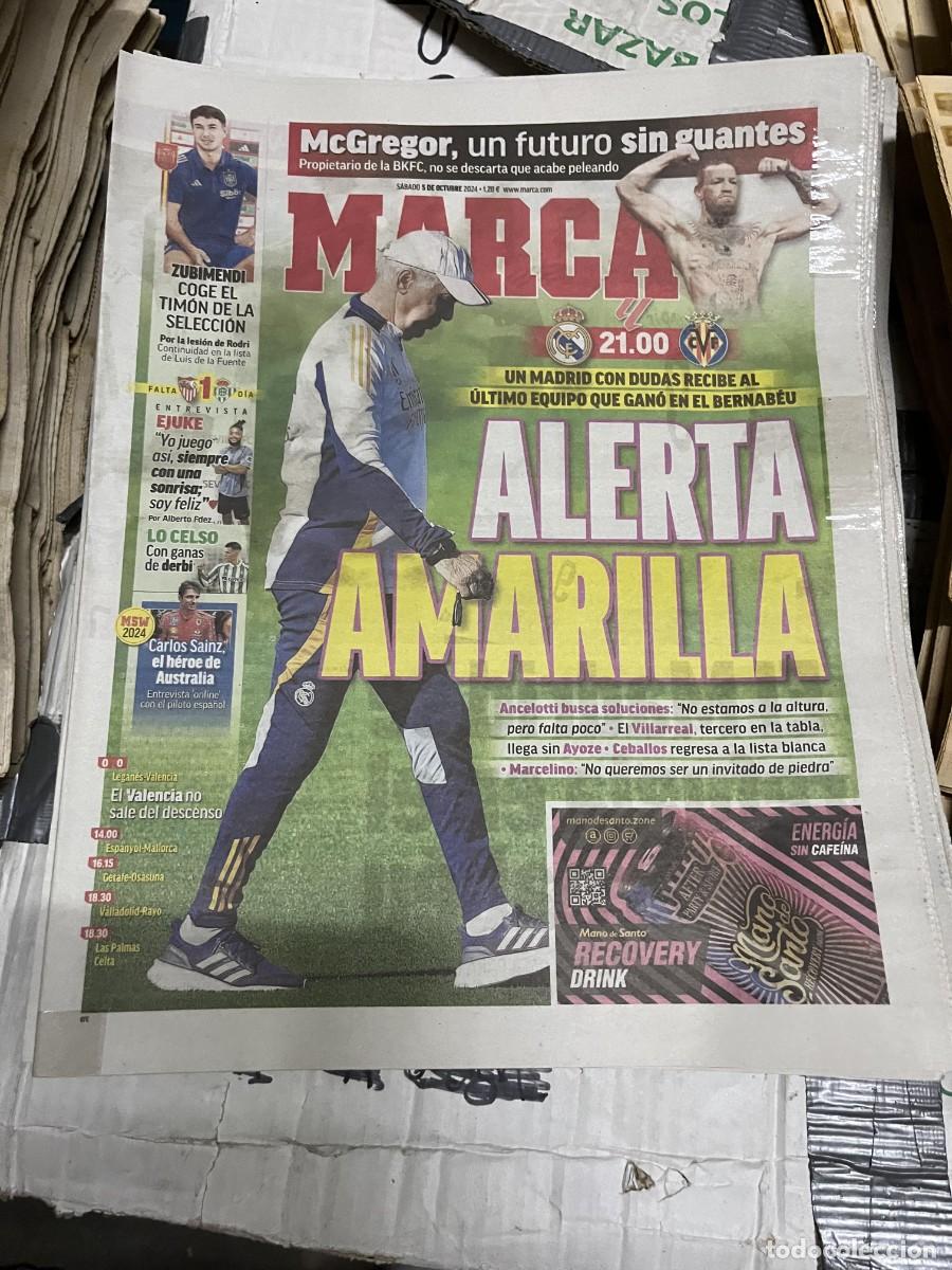 Coleccionismo deportivo: MARCA (5-10-2024) UFC MCGREGOR JORNADA LIGA REAL MADRID VILLARREAL ANCELOTTI