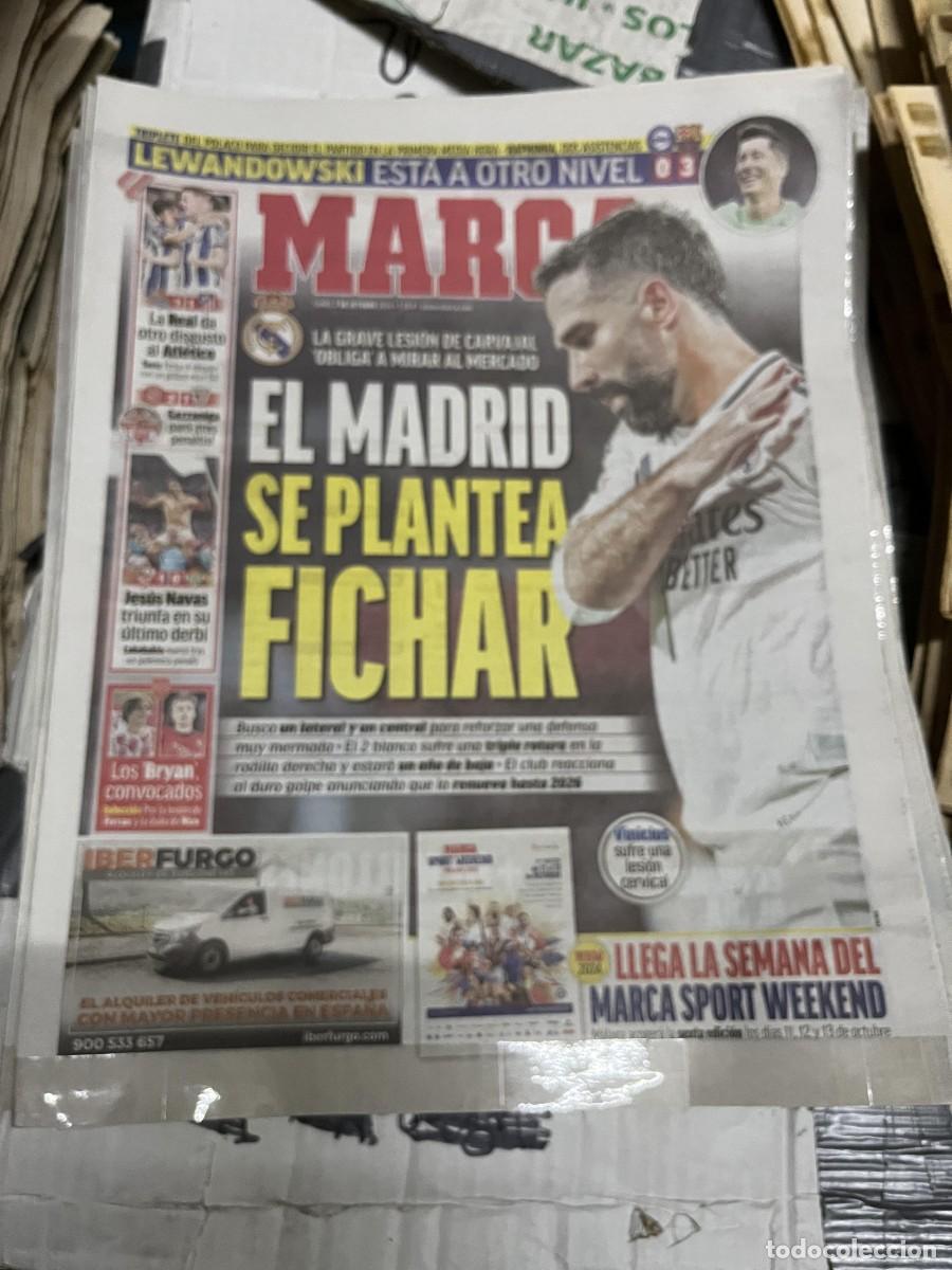 Coleccionismo deportivo: MARCA (7-10-2024) LESION CARVAJAL LEWANDOWSKI ALAVES 0-3 BARCELONA JORNADA LIGA
