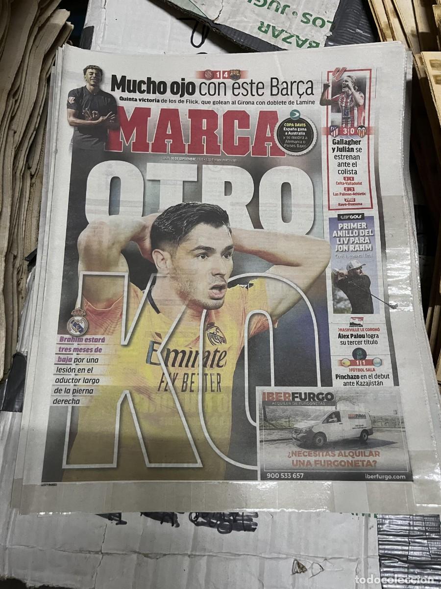 Collezionismo sportivo: MARCA (16-9-2024) GIRONA 1-4 BARCELONA LAMINE YAMAL COPA DAVIS BRAHIM JON RAHM GOLF