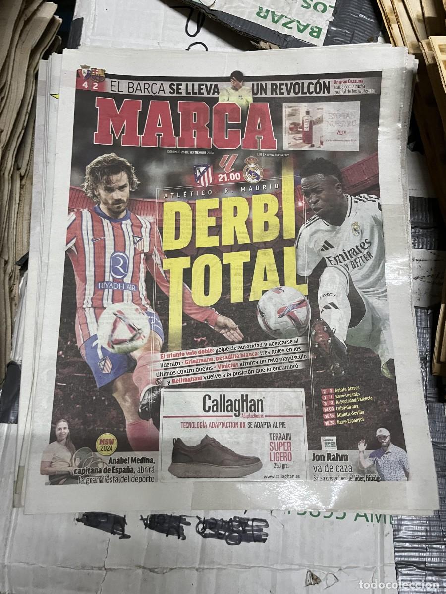 Collezionismo sportivo: MARCA (29-9-2024) HOY DERBI REAL MADRID ATLETICO MADRID JORNADA LIGA OSASUNA 4-2 BARCELONA