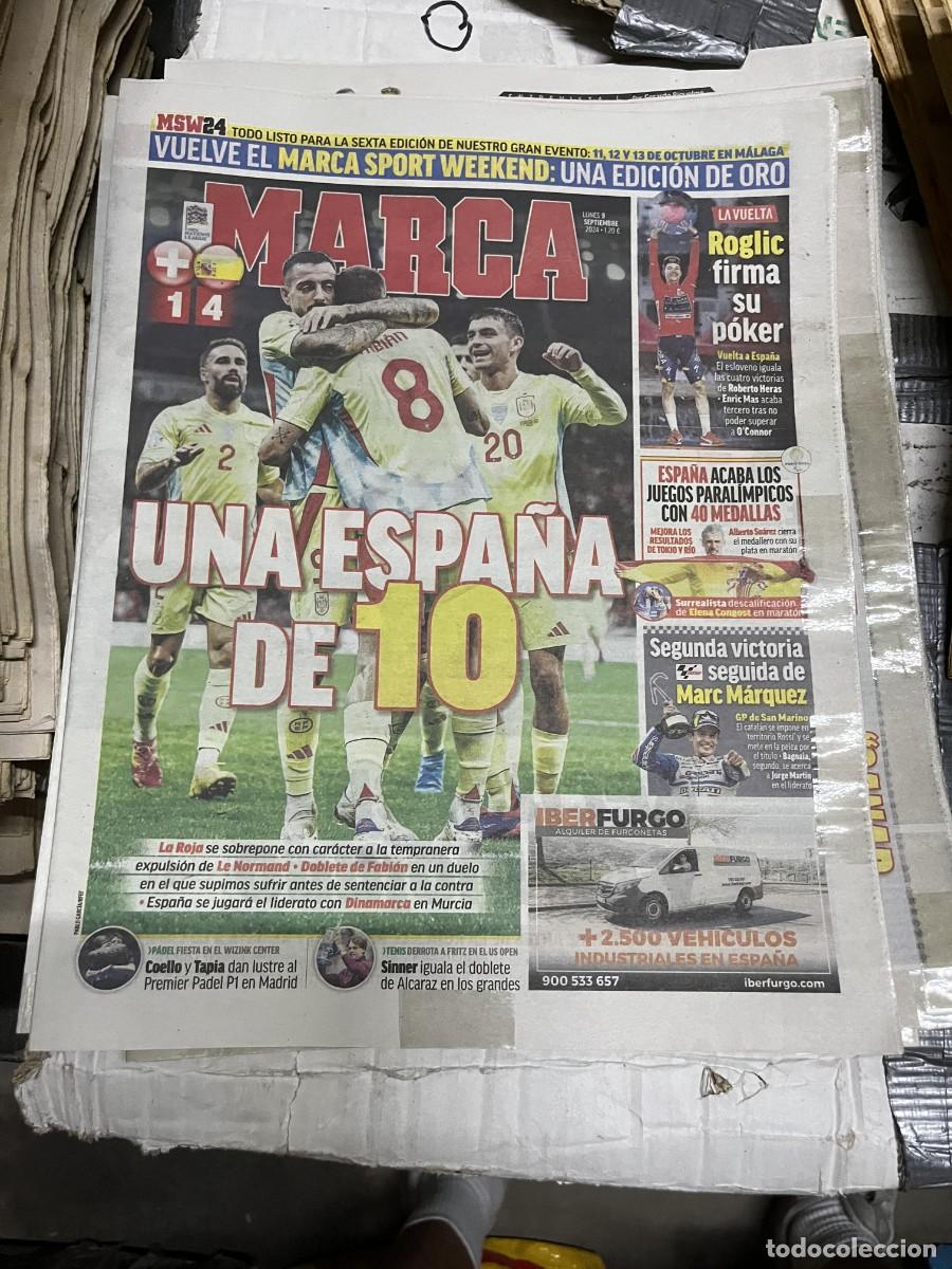 Coleccionismo deportivo: MARCA (9-9-2024) SUIZA 1-4 ESPA&Ntilde;A SELECCION ESPA&Ntilde;OLA ROGLIC VUELTA ESPA&Ntilde;A MARC MARQUEZ