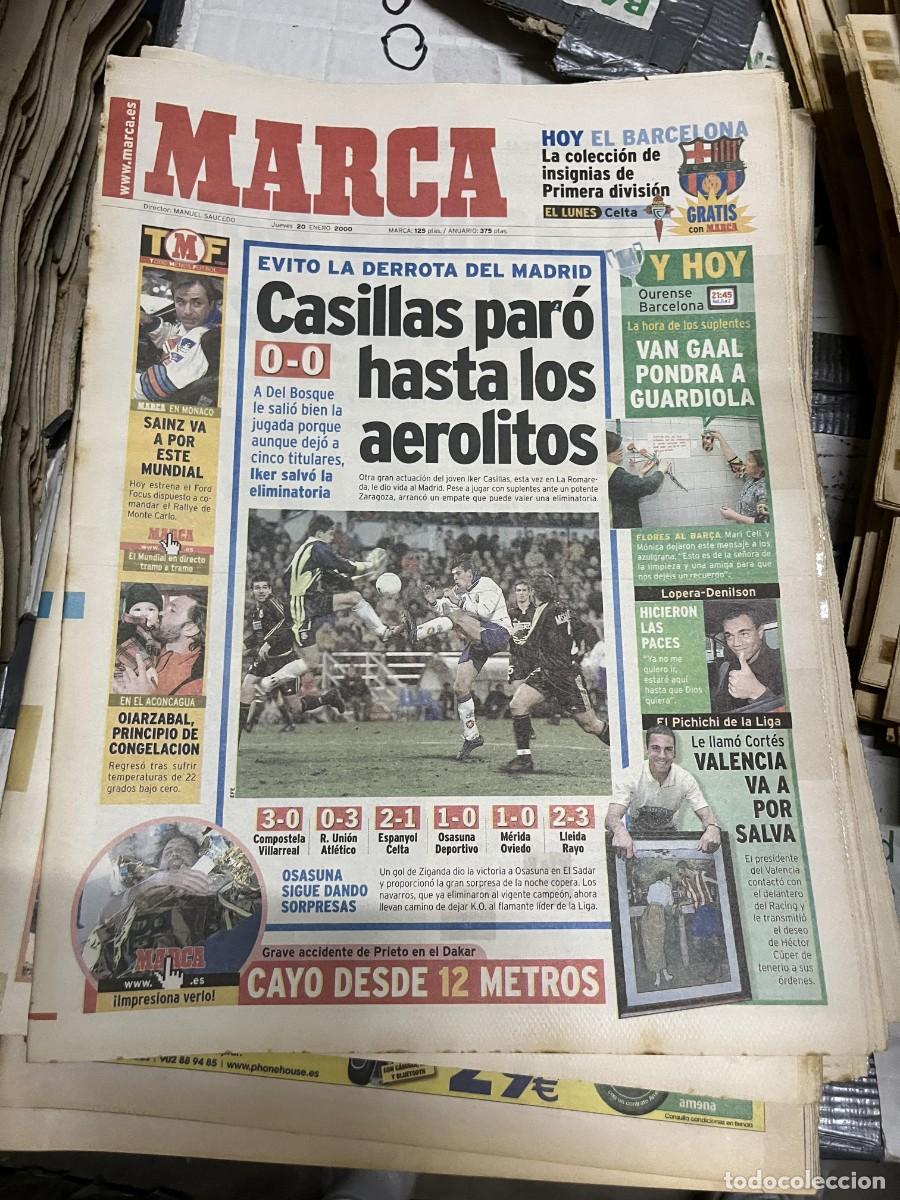 Coleccionismo deportivo: MARCA (20-1-2000) ZARAGOZA 0-0 REAL MADRID IKER CASILLAS ACCIDENTE PRIETO DAKAR
