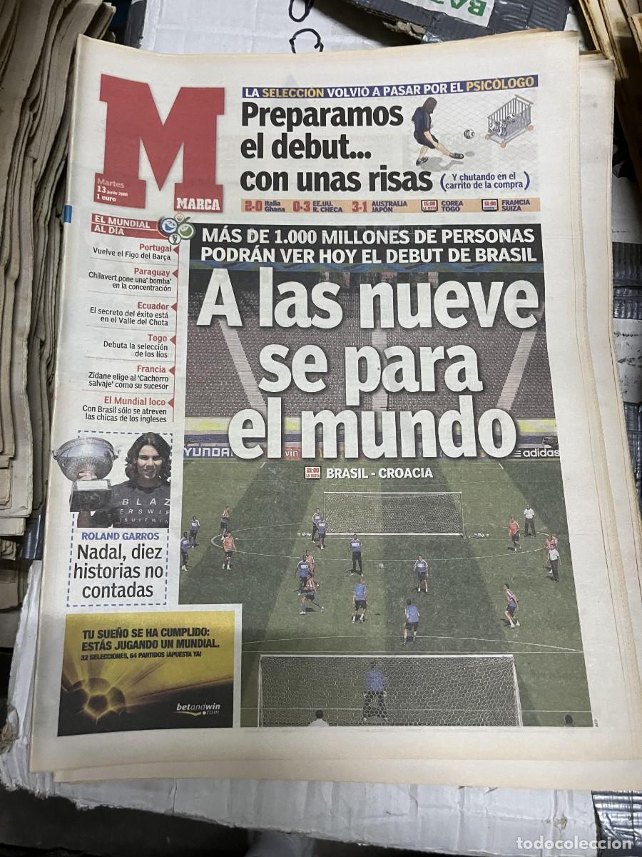 Sports collectibles: MARCA (13-6-2006) MUNDIAL ALEMANIA ITALIA 2-0 GHANA EEUU 0-3 REPUBLICA CHECA CAMPEON RAFAEL NADAL