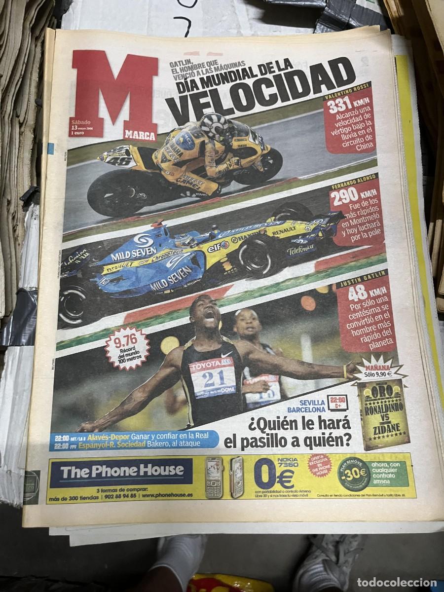 Sports collectibles: MARCA (13-5-2006) JUSTIN GATLIN FERNANDO ALONSO VALENTINO ROSSI